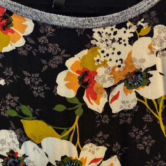 KUT From The Kloth Heather Gray Floral Print Long Sleeve Sweater Size Me… - Picture 5 of 11